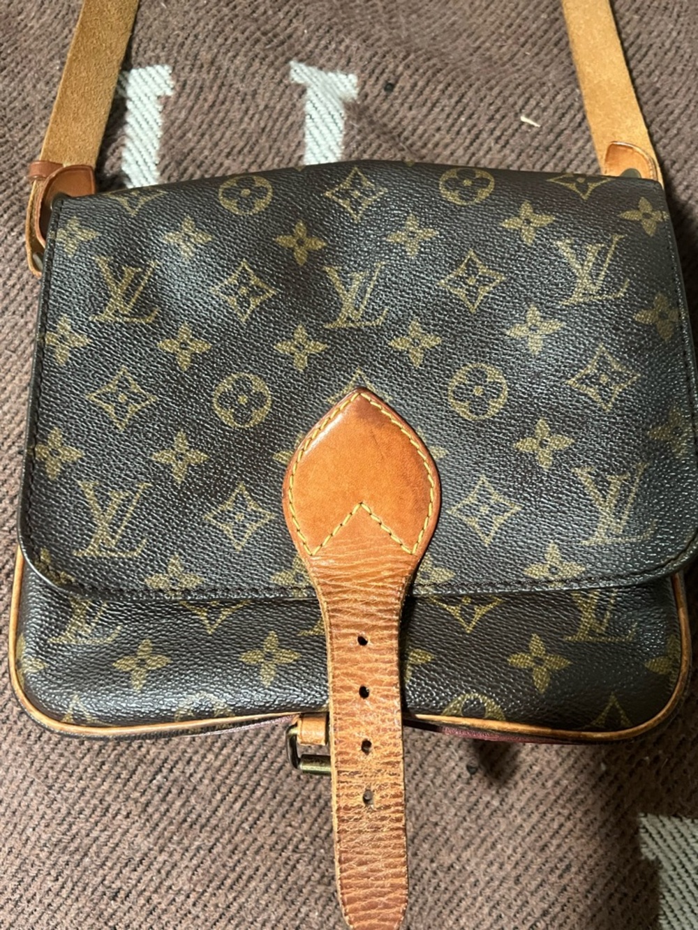 Louis Vuitton Monogram Crossbody Bag in Brown and Tan
